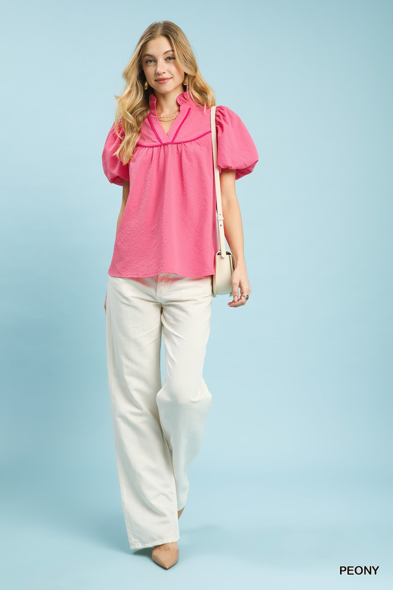 Textured Puff Sleeve Blouse, image 5