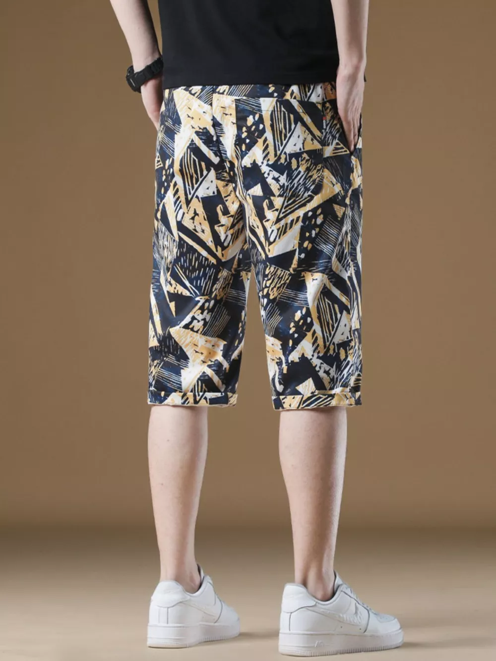 Men's Plus Size Geometric Print Shorts, image 5