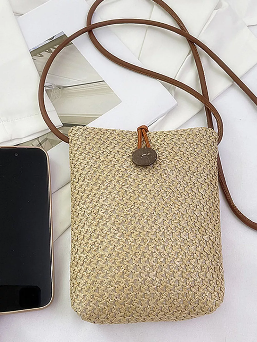 Straw Woven Crossbody Bag, image 15