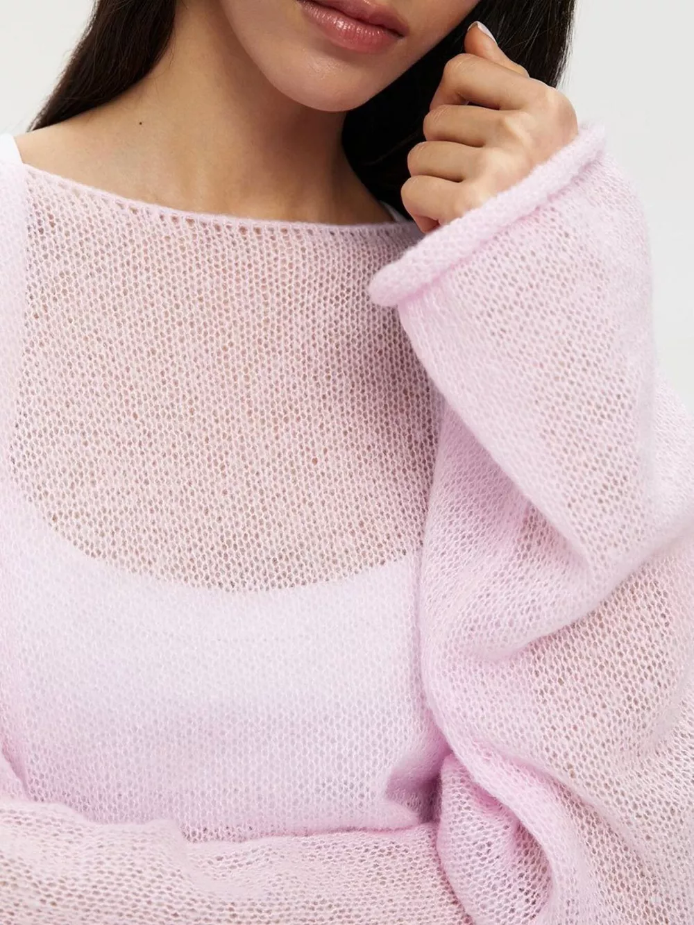 Boat Neck Dropped Shoulder Sweater, image 25