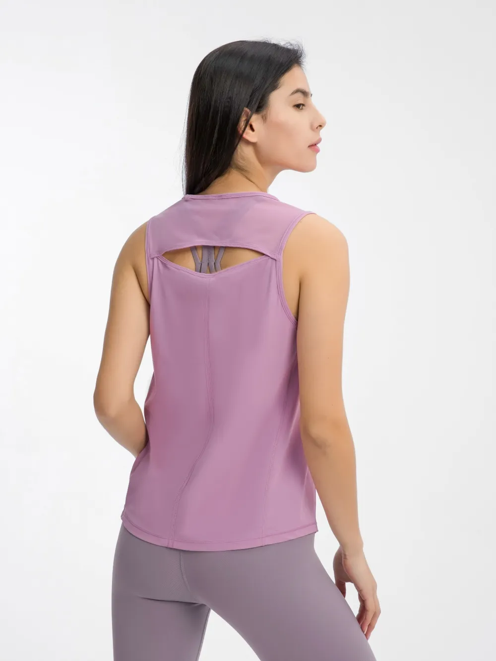 Cutout Back Round Neck Active Tank, image 25