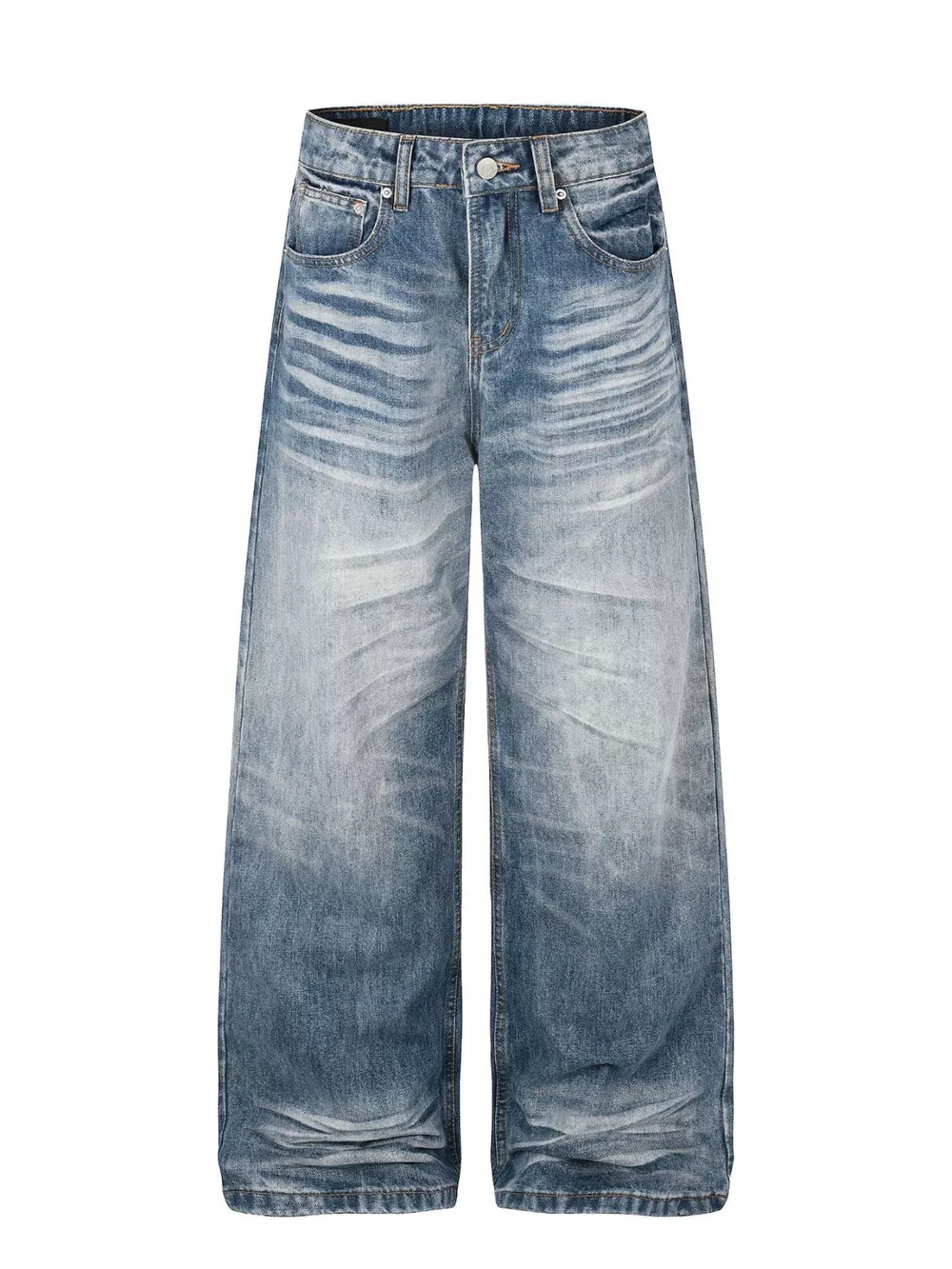 Men's Wide Leg Vintage Wash Jeans