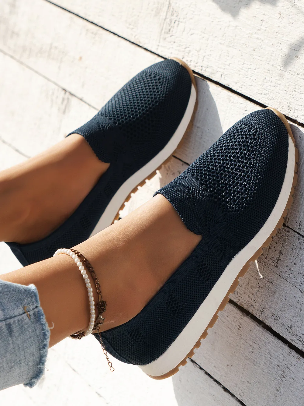 Mesh Round Toe Flat Slip-Ons, image 4