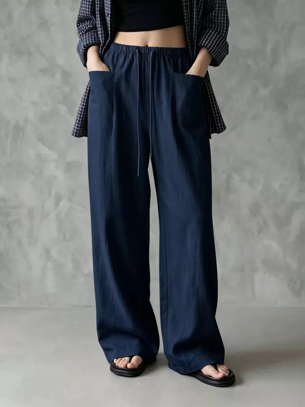 Full Size Drawstring Wide-Leg Casual Pants Plus Size, image 19
