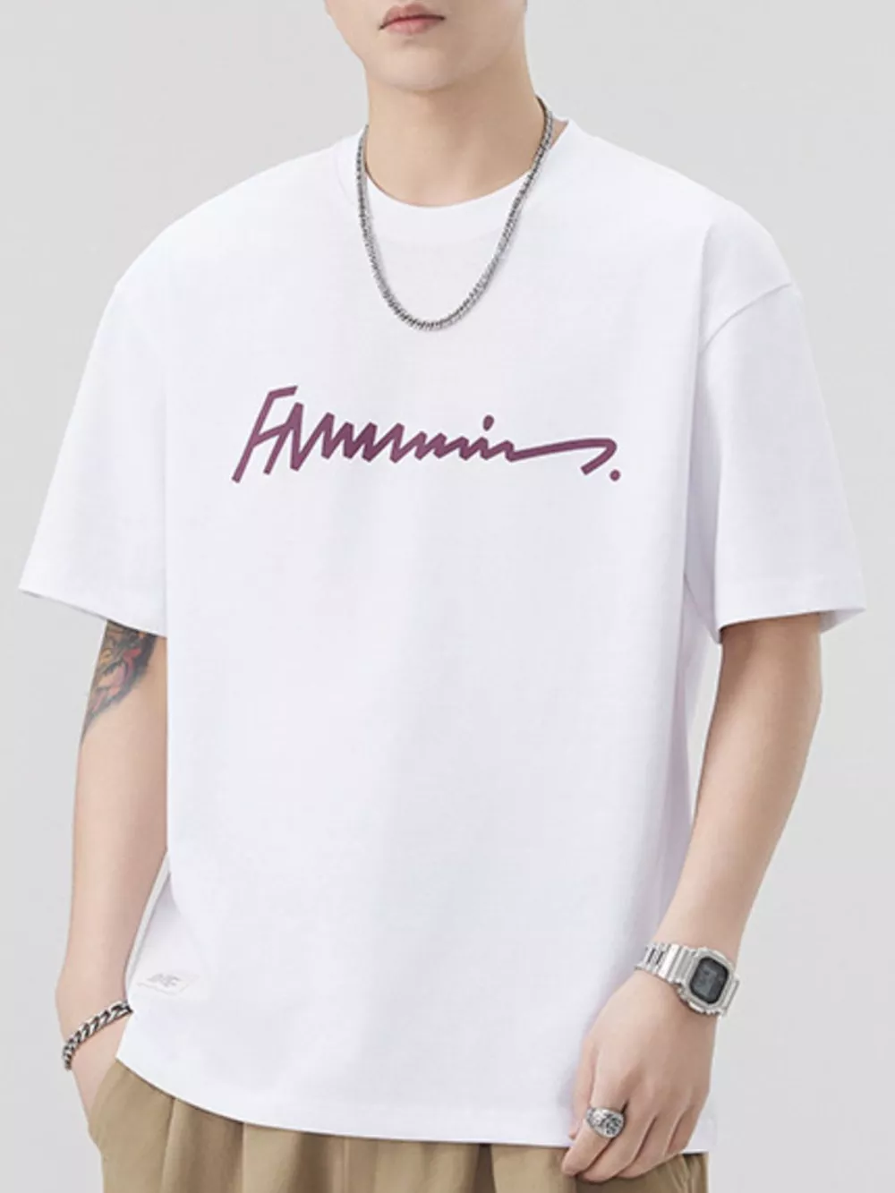Men's Plus Size Round Neck Short Sleeve T-Shirt, image 2