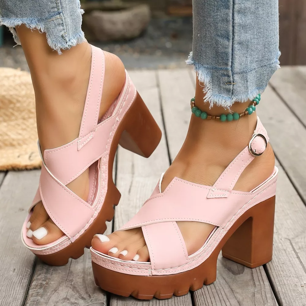 Open Toe Block Heels Sandals, image 2