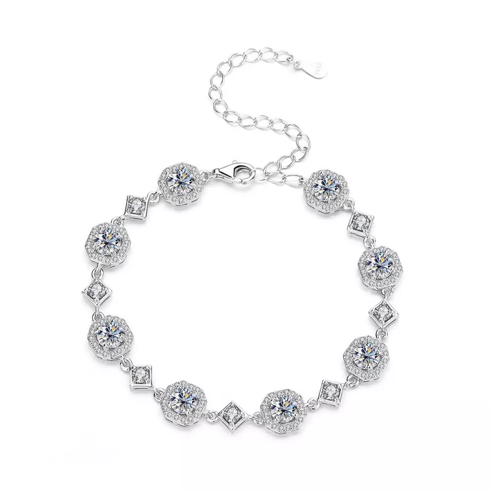 4 Carat 925 Sterling Silver Moissanite Bracelet, image 5