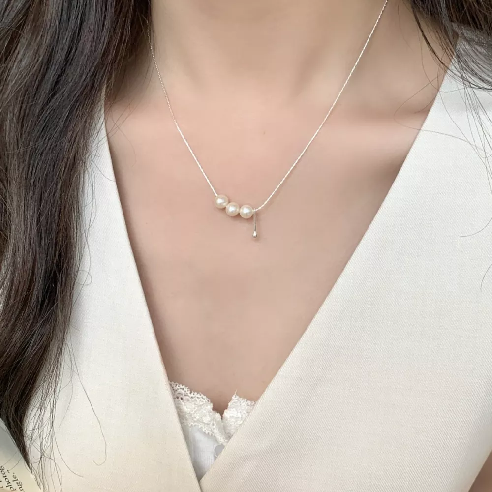 Freshwater Pearl 925 Sterling Silver Necklace, image 3