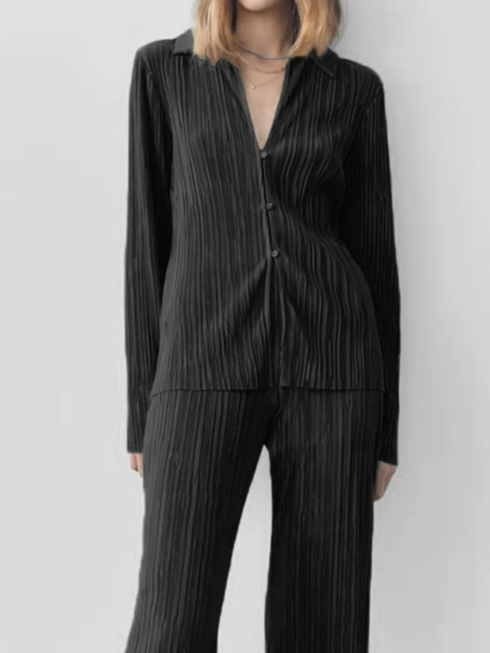 Texture Long Sleeve Top and Pants Lounge Set, image 11