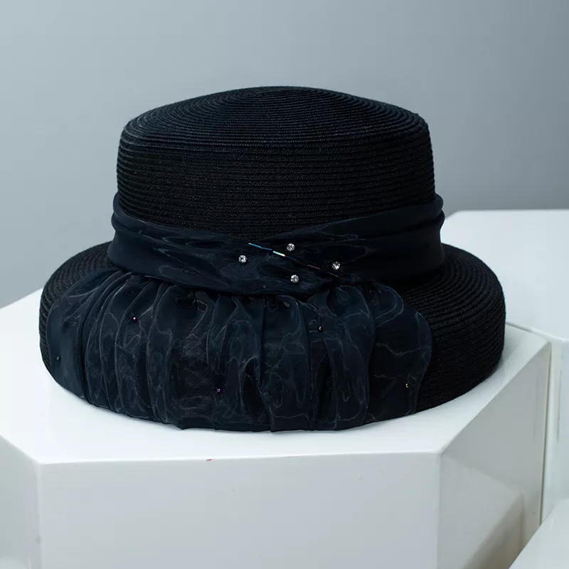 Straw Hat with Ribbon, image 4