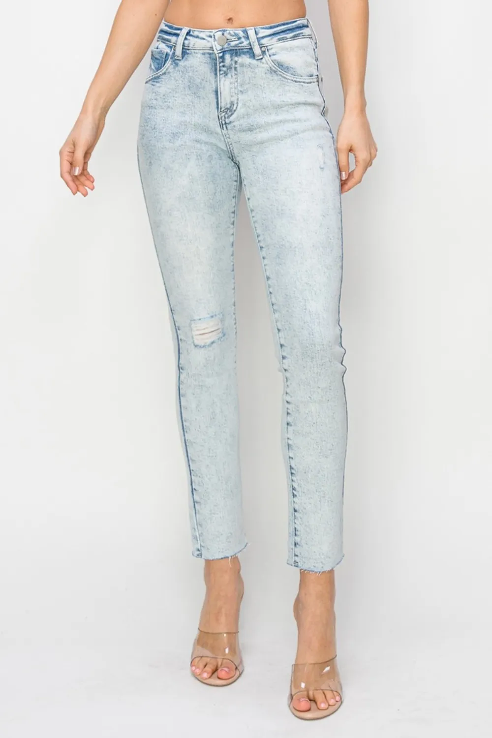 Full Size High Rise Distressed Skinny Jeans, image 6