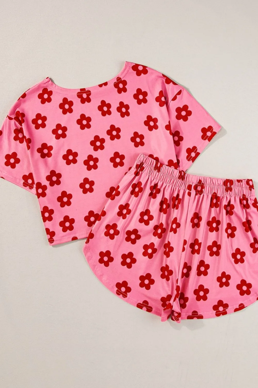Floral Cropped Tee and Shorts Lounge Set, image 7