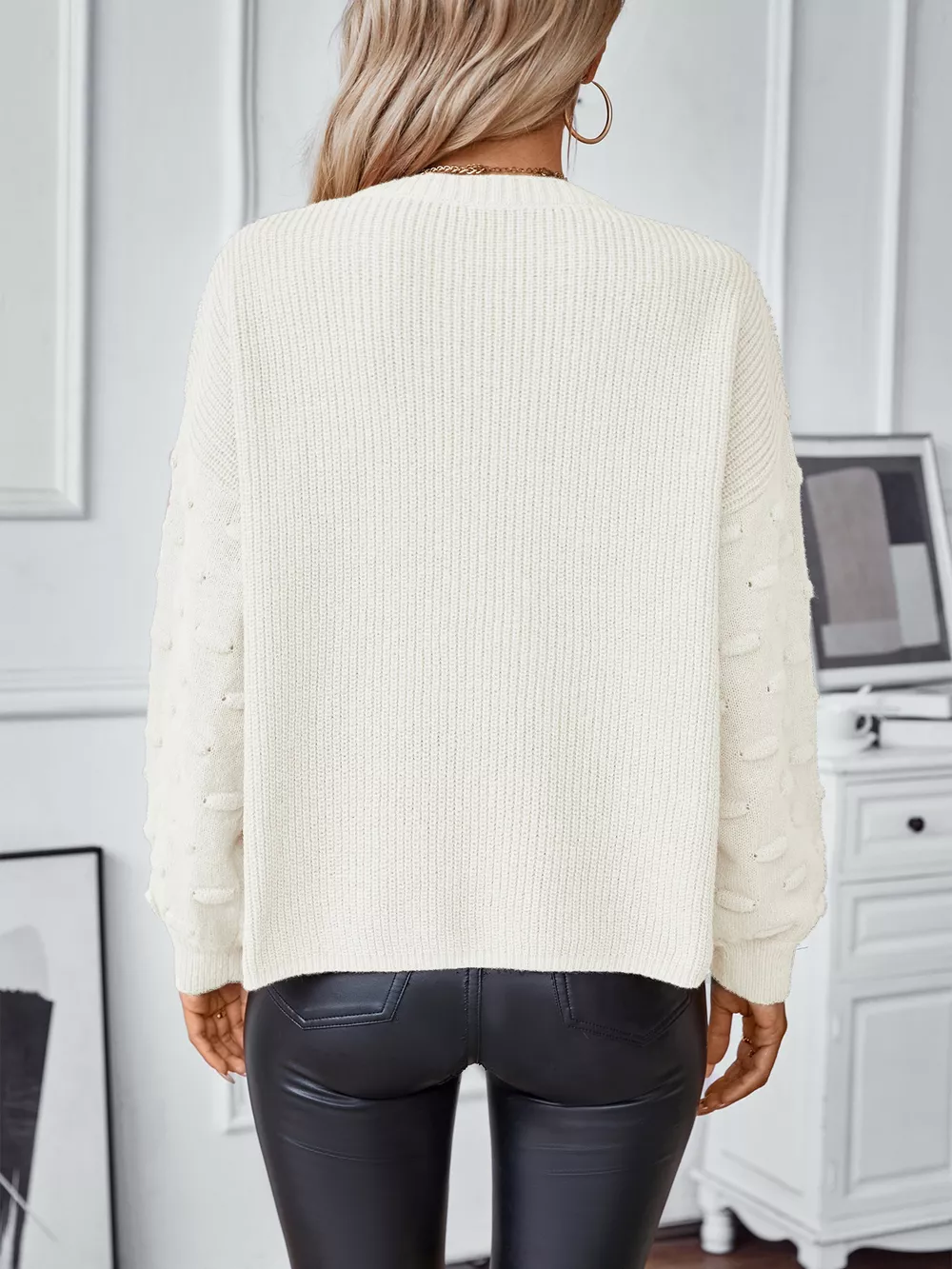 Pocket Detail Round Neck Sweater, image 7