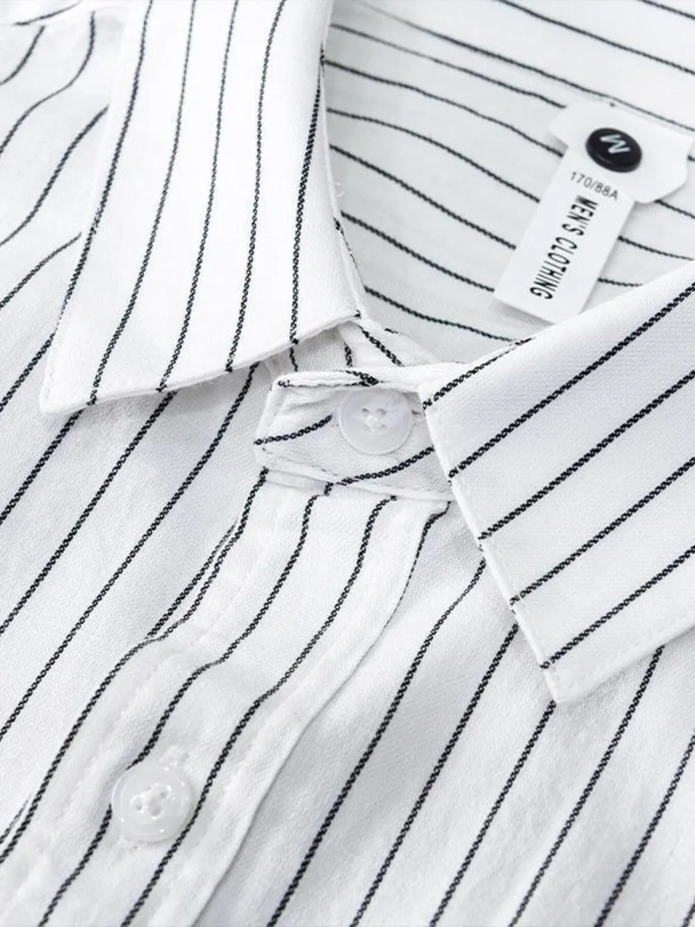 Men's Plus Size Striped Button Up Long Sleeve Shirt, image 6