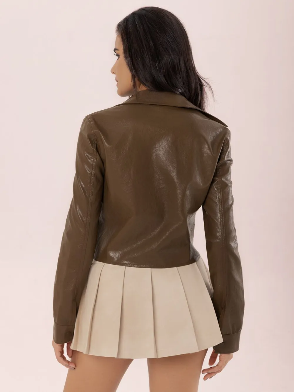 Collared Neck Snap Down Long Sleeve Jacket, image 5