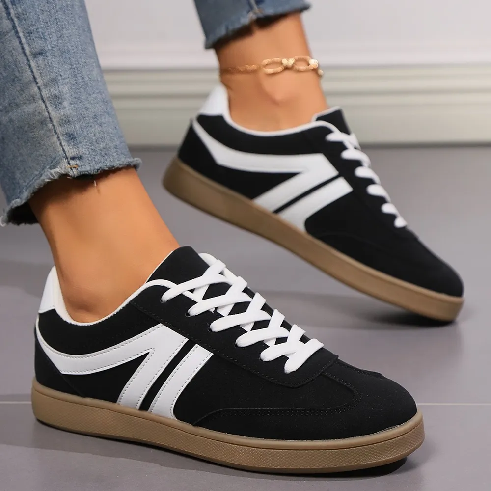Lace Up Round Toe Flat Sneakers, image 5