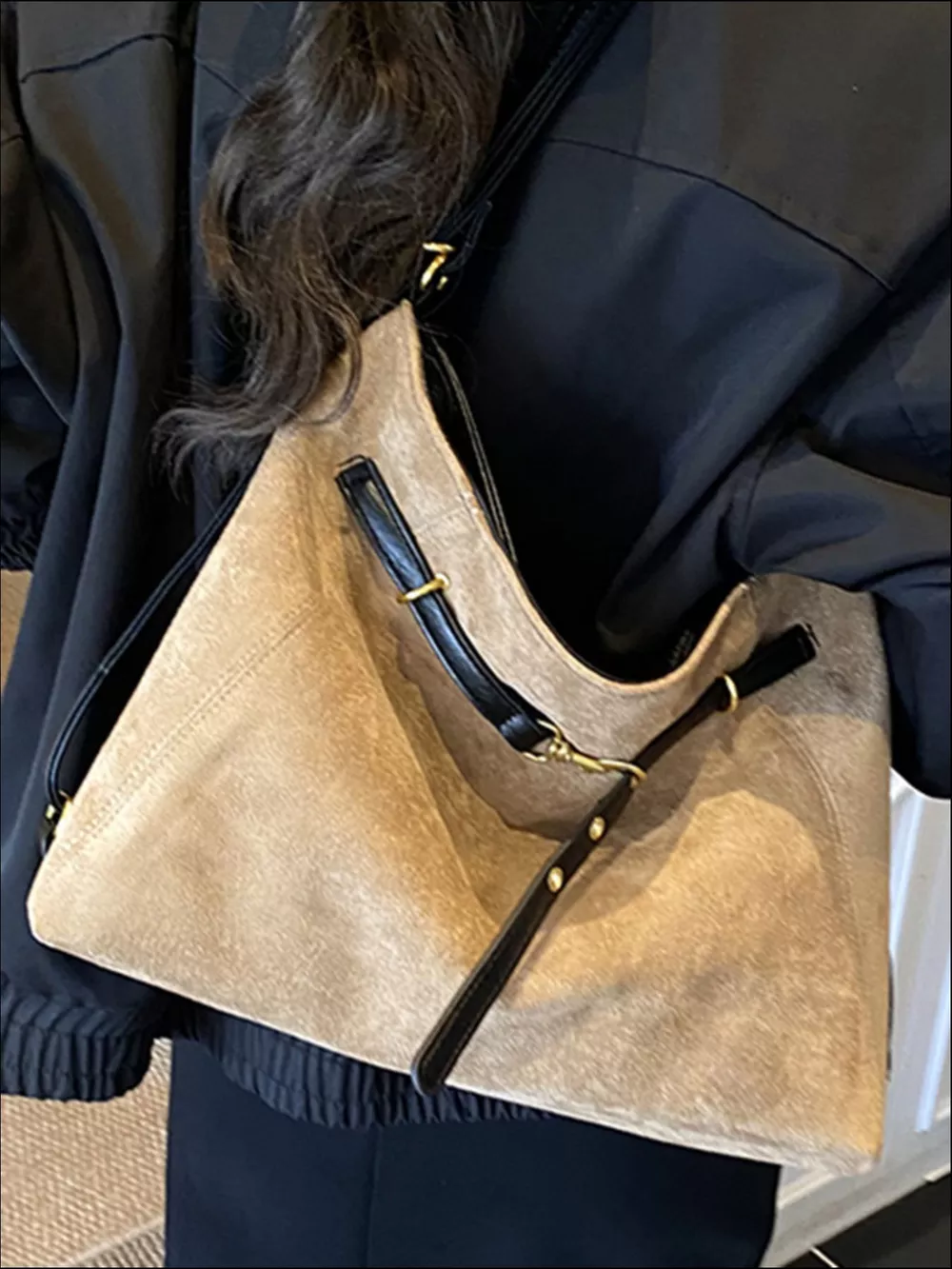 Vintage Suede Tote Bag, image 17