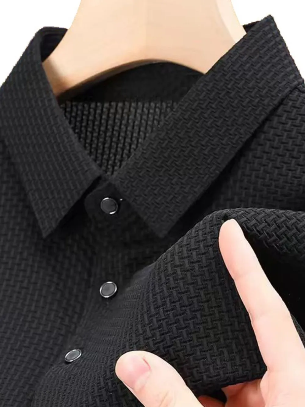 Men's Plus Size Textured Short Sleeve Polo