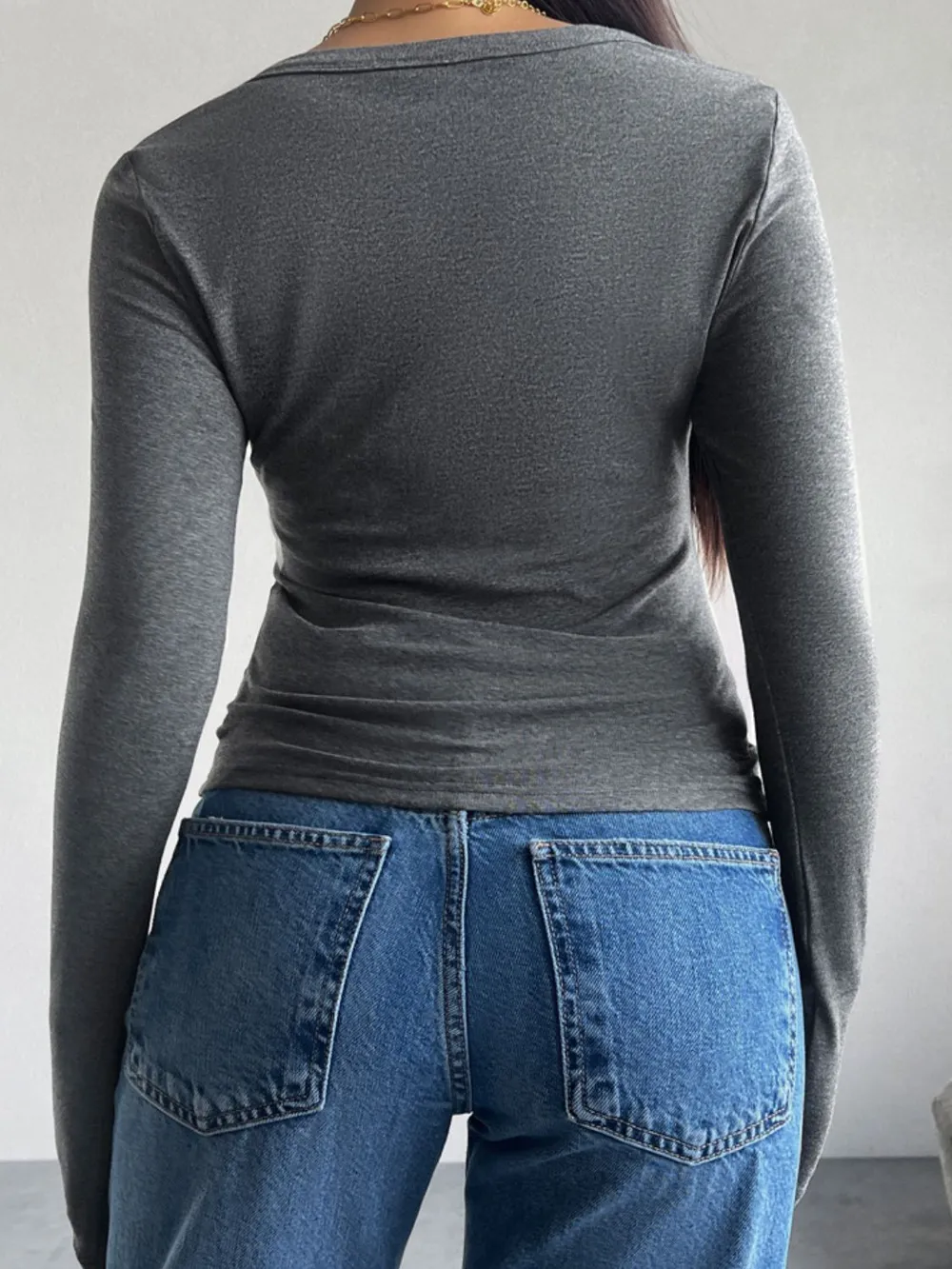 Quarter Button Long Sleeve T-Shirt, image 3