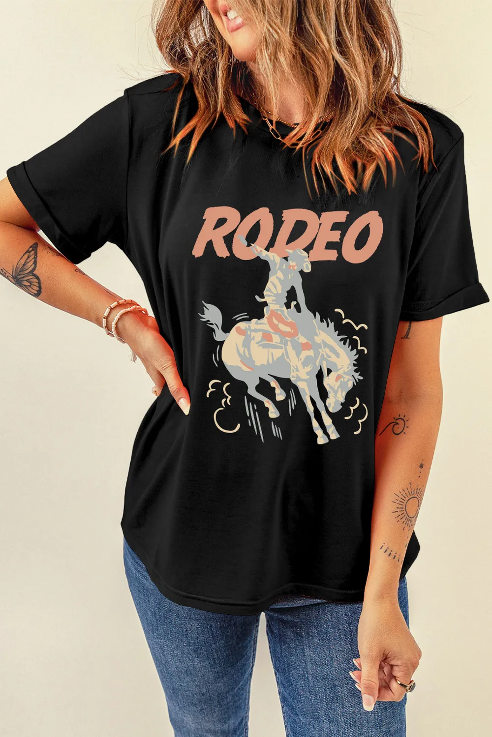 Graphic Round Neck Short Sleeve T-Shirt, image 4