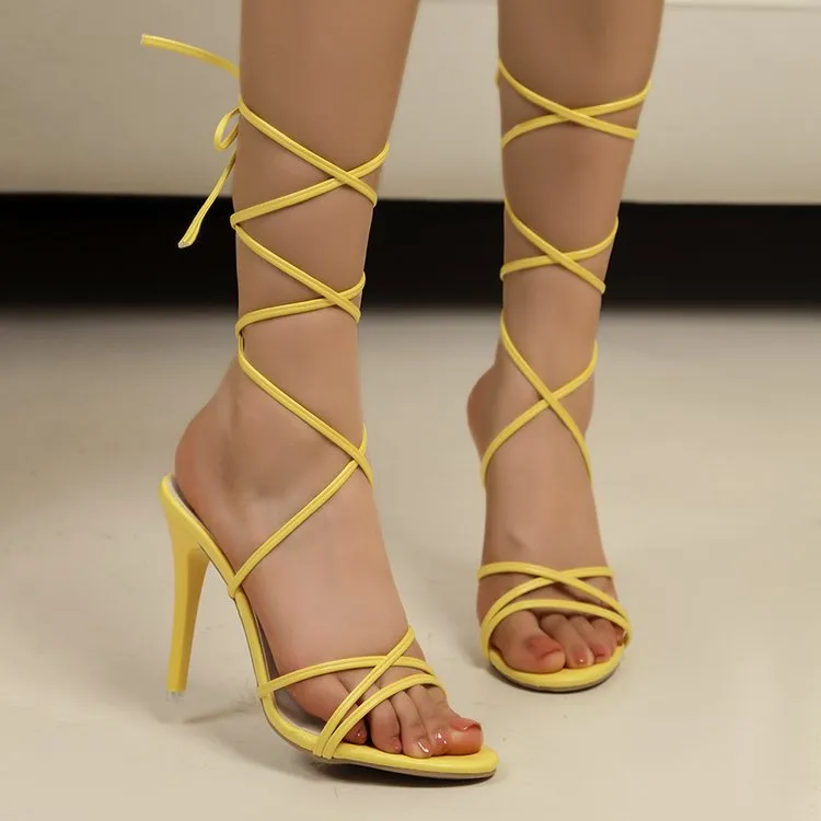 Cross Strap Stiletto Sandals, image 3