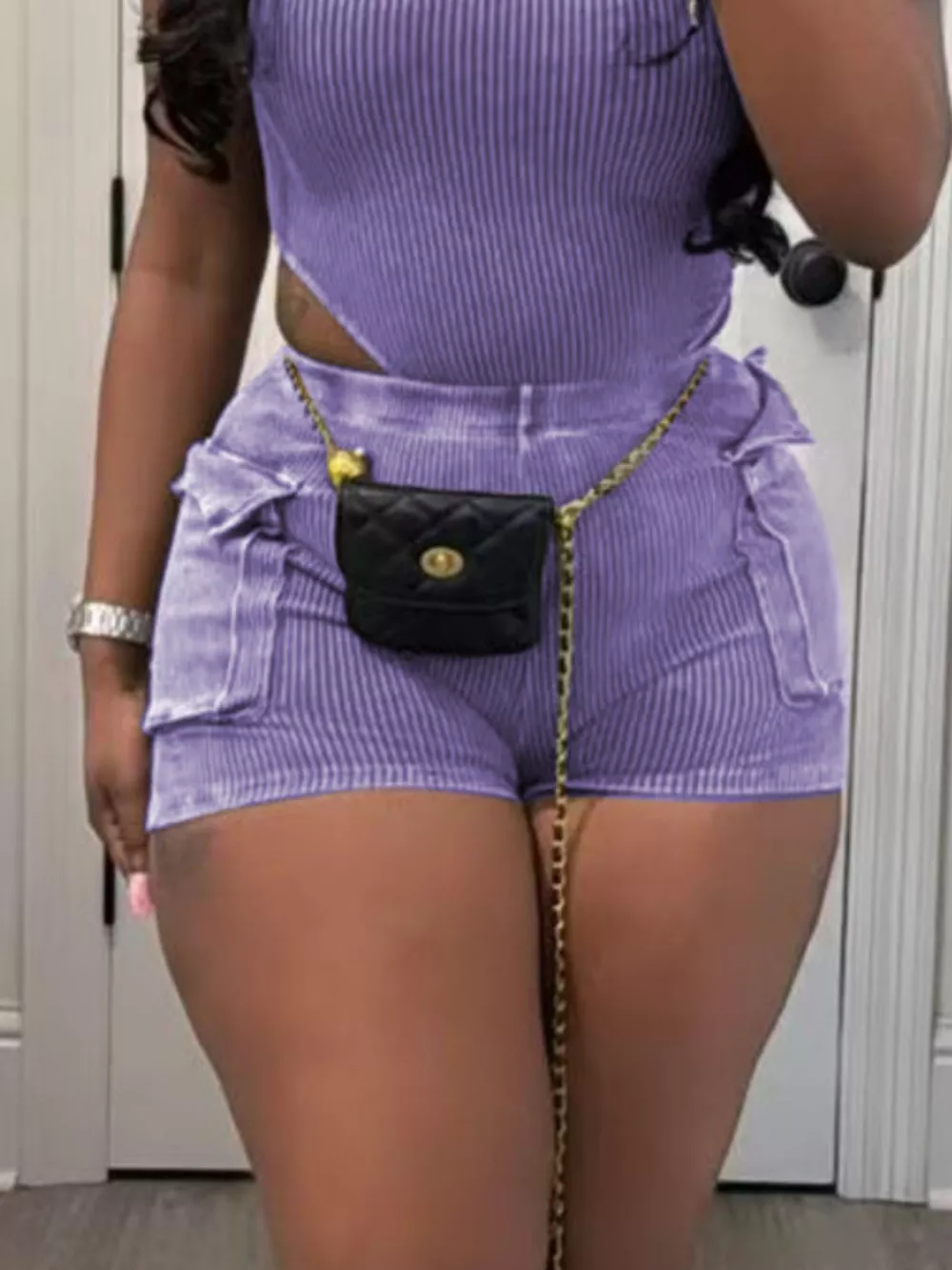 Ribbed Knit Bodysuit and Shorts Set, image 16