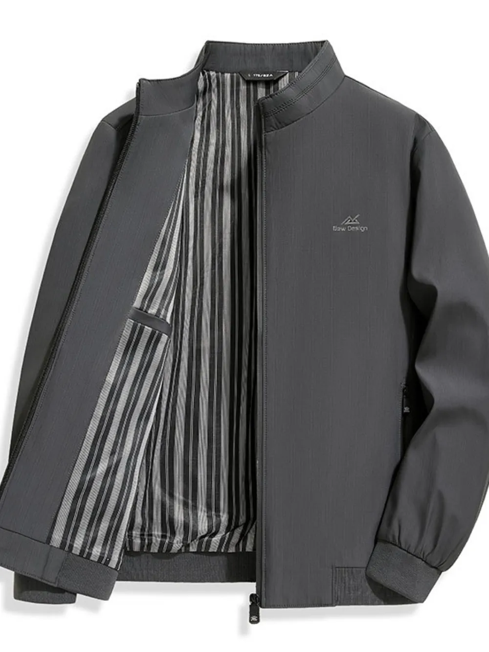 Men's Plus Size Zip Up Long Sleeve Jacket, image 2