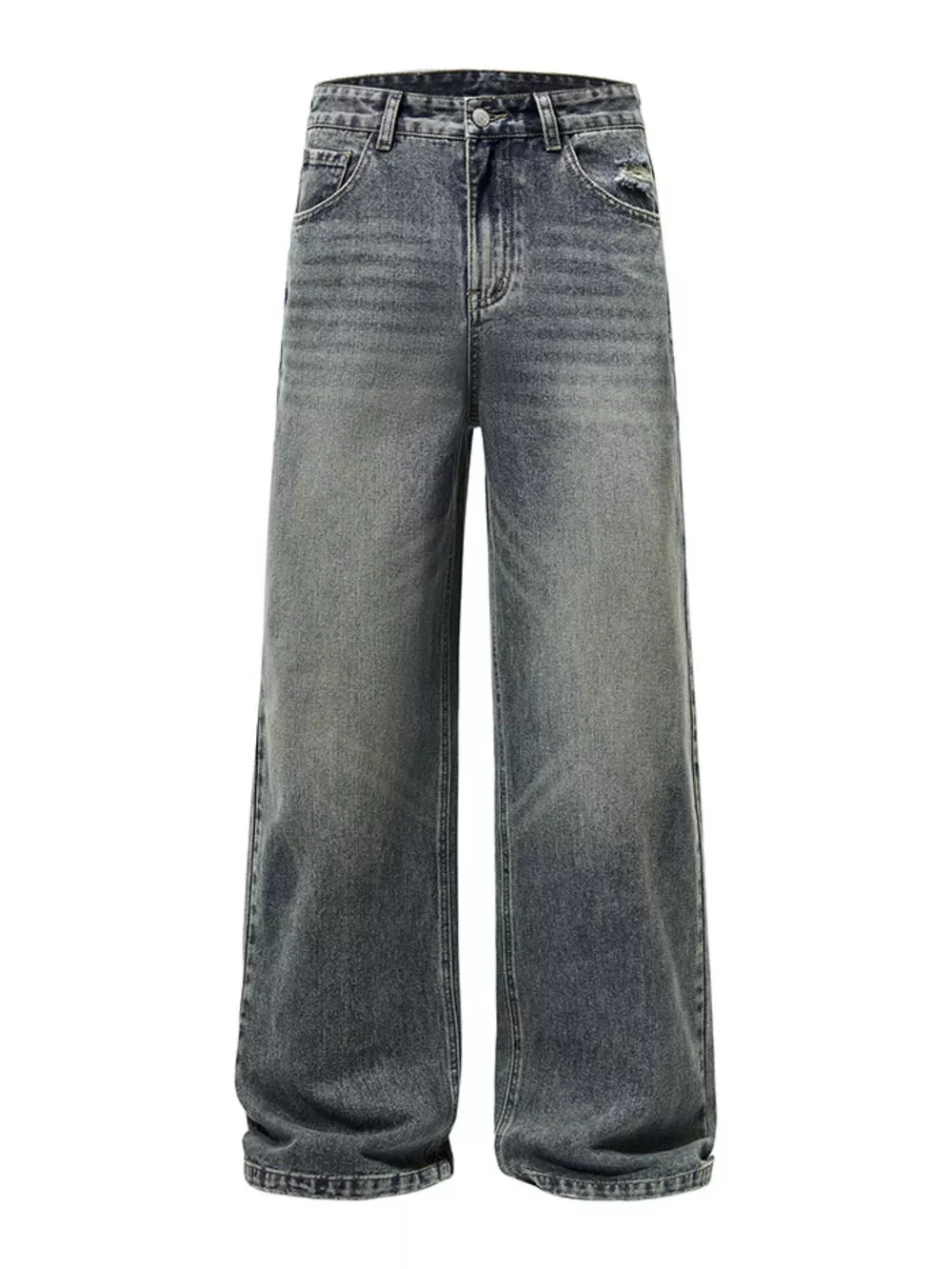 Men's Full Size Vintage Wash Wide Leg Jeans Plus Size, image 4