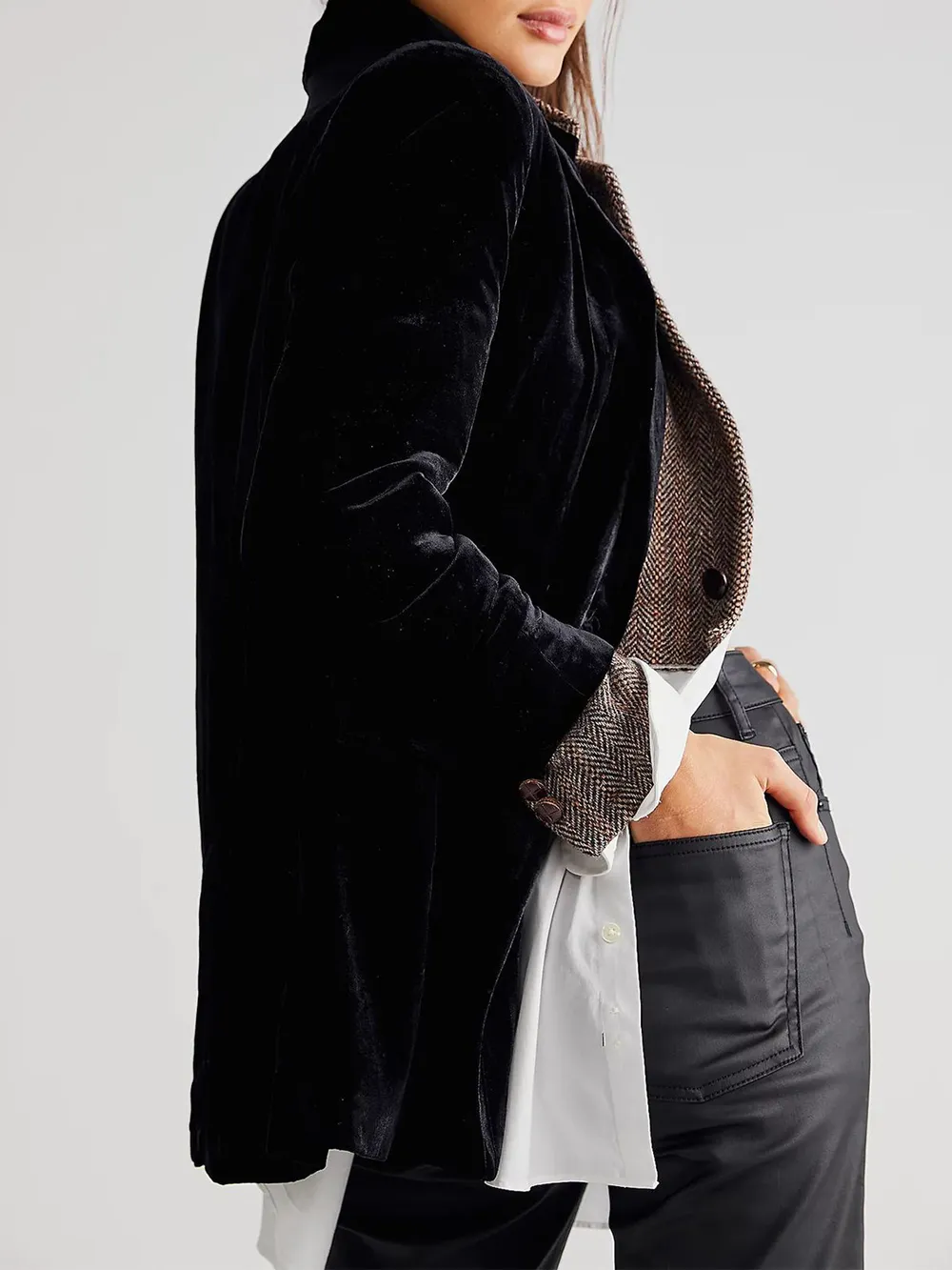 Lapel Collar Long Sleeve Blazer with Pockets, image 6