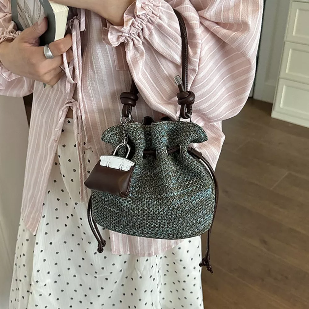 Woven Drawstring Crossbody Bag, image 19
