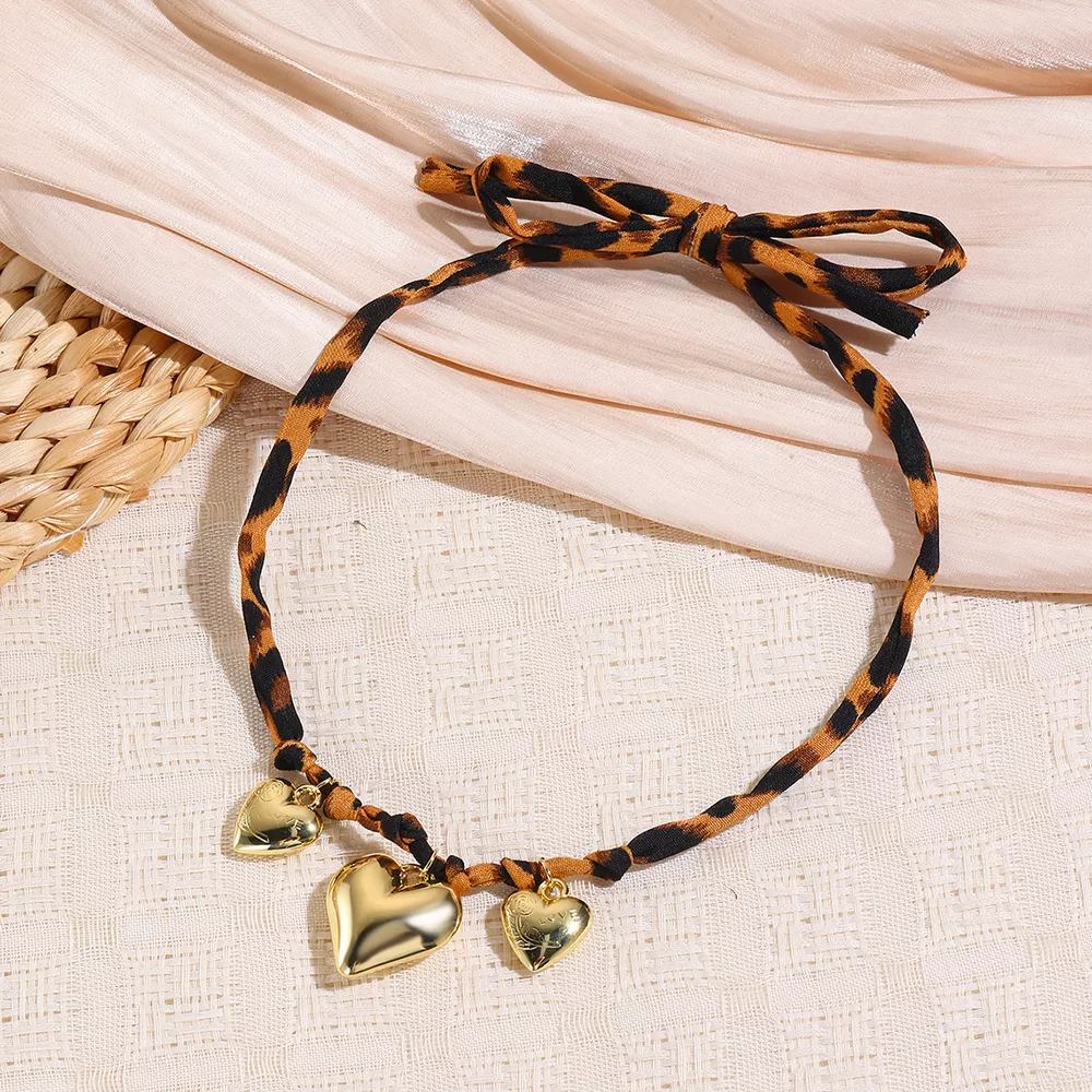 Leopard 18K Gold-Plated Heart Necklace, image 2