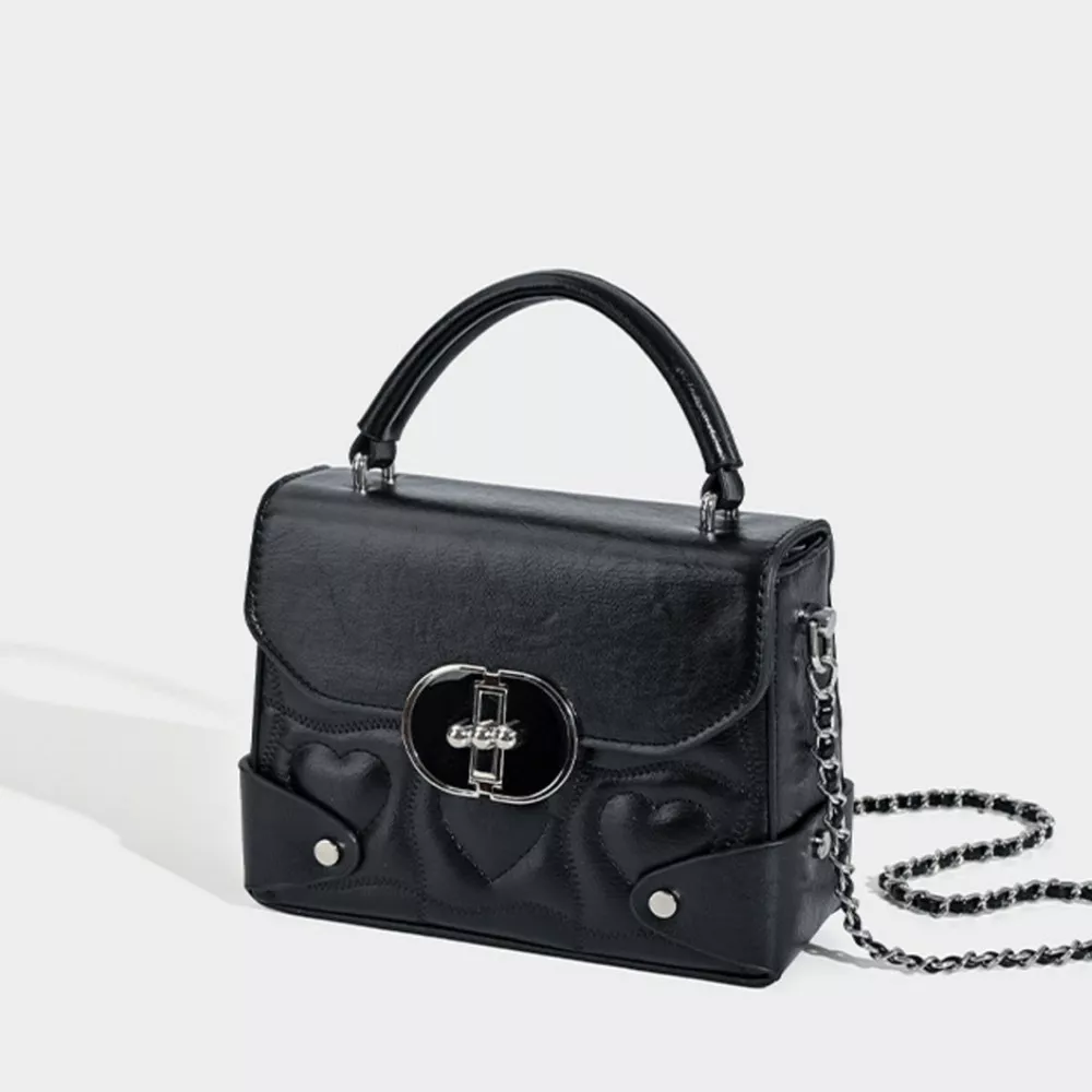 Heart-Embossed Flap Crossbody Bag, image 2