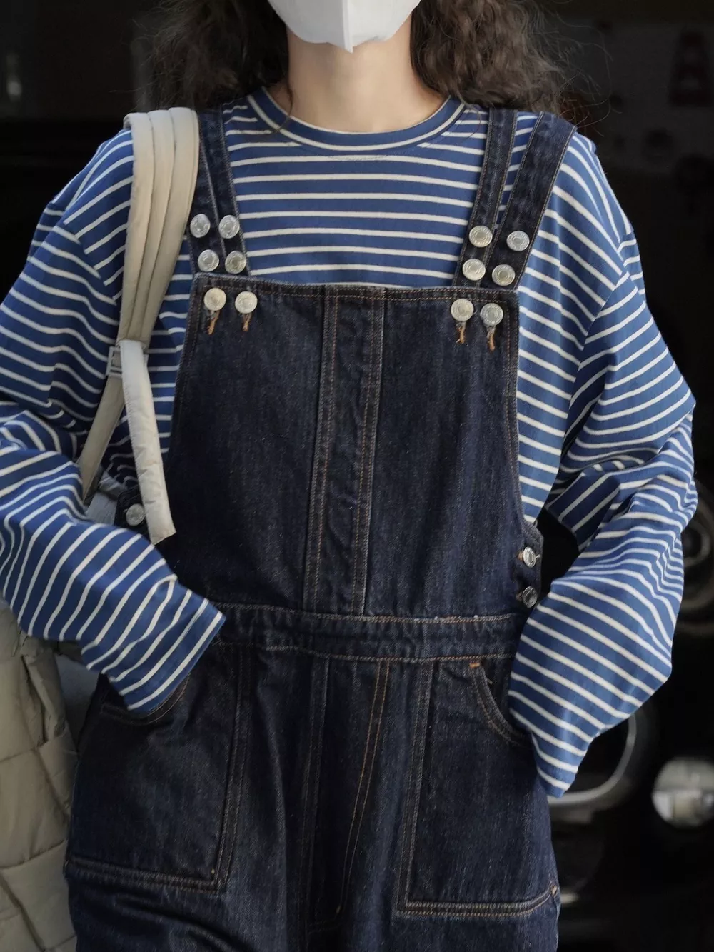 Vintage Dark Wash Wide-Leg Denim Overalls, image 28