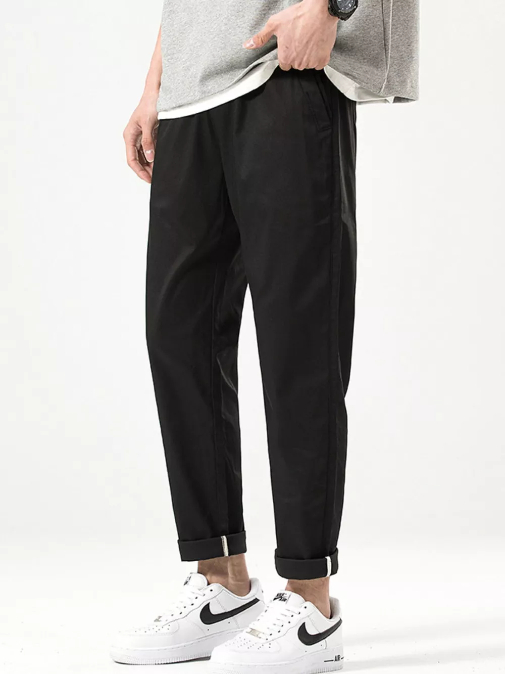 Men's Casual Straight-Leg Cropped Pants, image 8