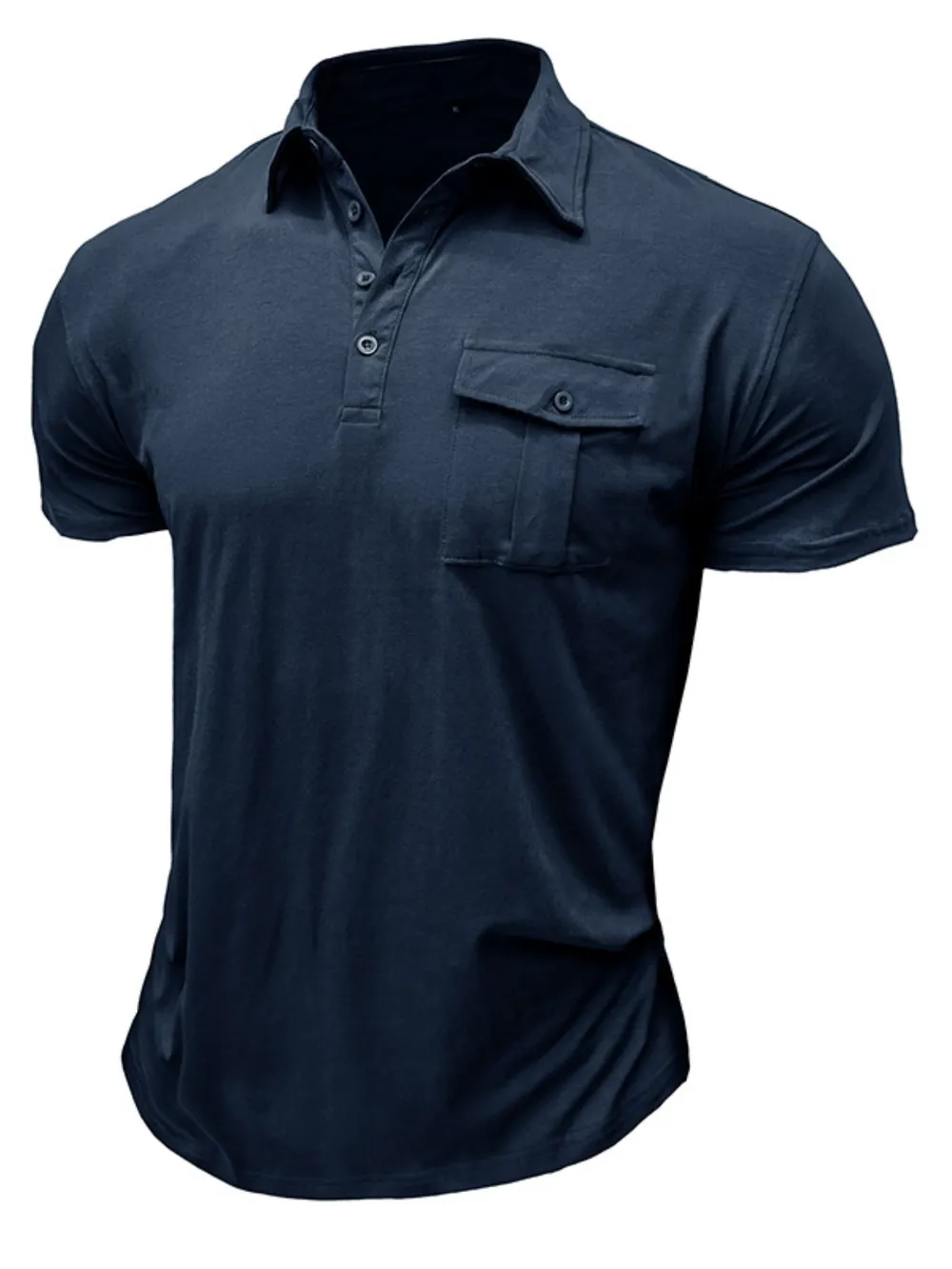 Men's Classic Pocket Polo Shirt with Stand Collar, image 6