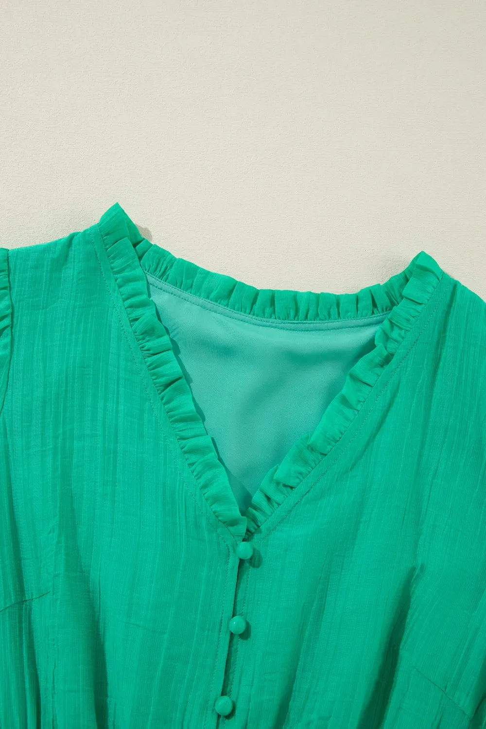 Frill V-Neck Long Sleeve Mini Dress, image 5
