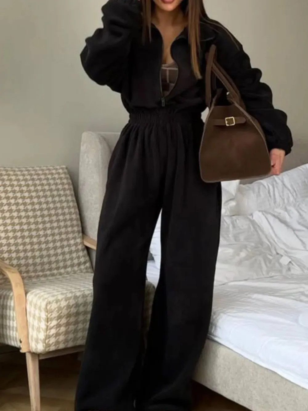 Zip Front Long Sleeve Jumpsuit, image 10