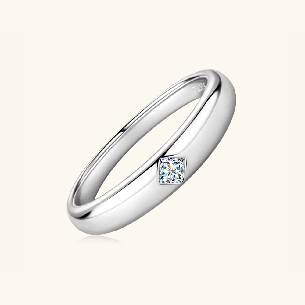 925 Sterling Silver Inlaid Moissanite Ring, image 16