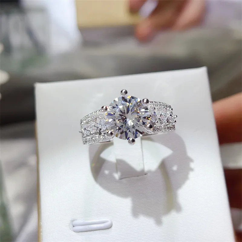 3 Carat 925 Sterling Silver Moissanite Ring, image 5