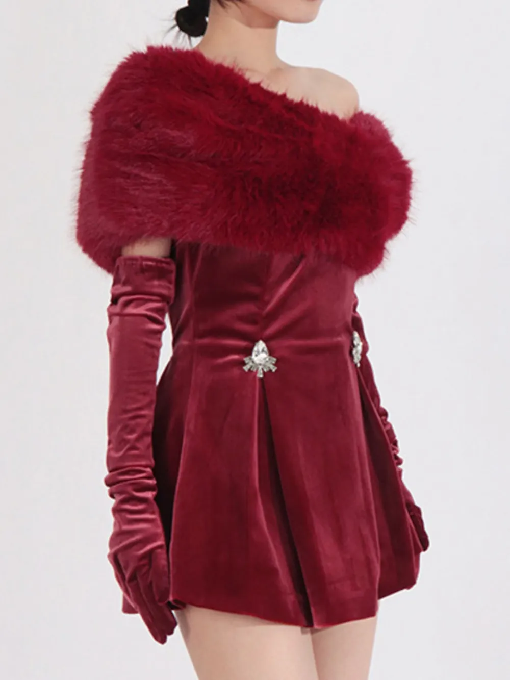 Fuzzy Off Shoulder Mini Dress, image 5