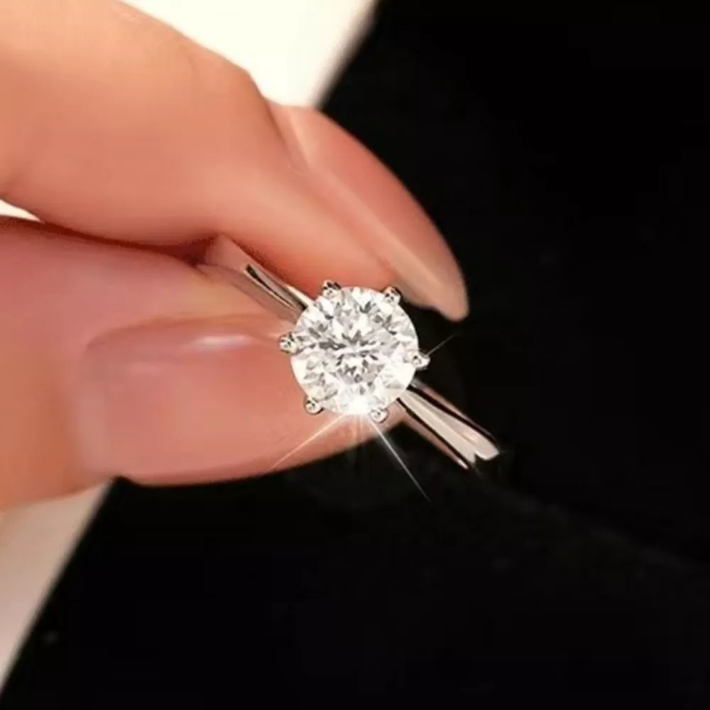 5 Carat 925 Sterling Silver Moissanite Ring, image 2
