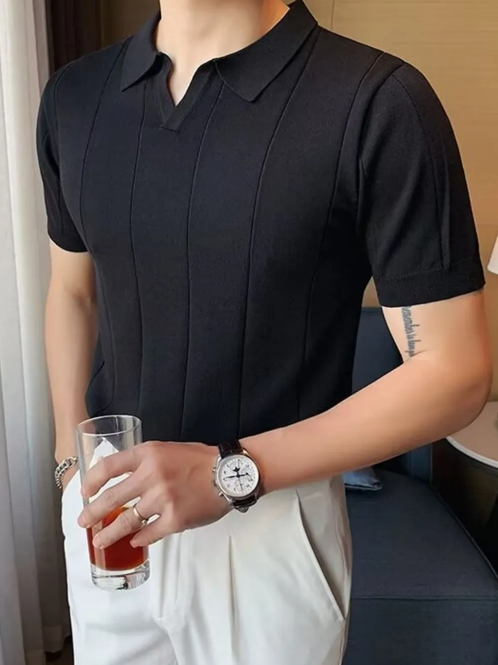 Men's Plus Size Collared Neck Short Sleeve Polo, image 9