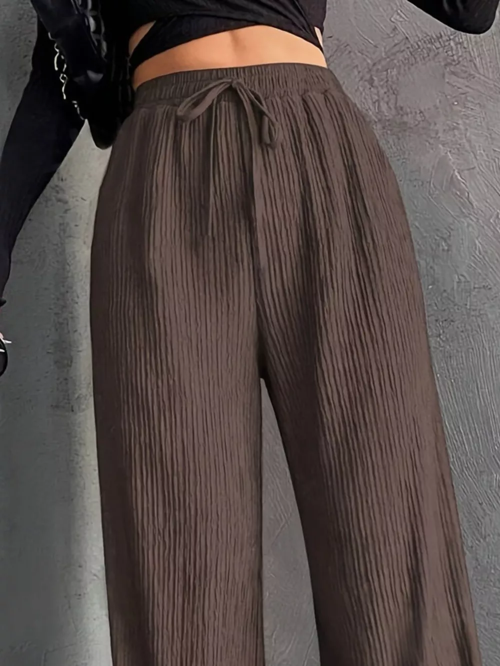 Drawstring Wide Leg Pants, image 4