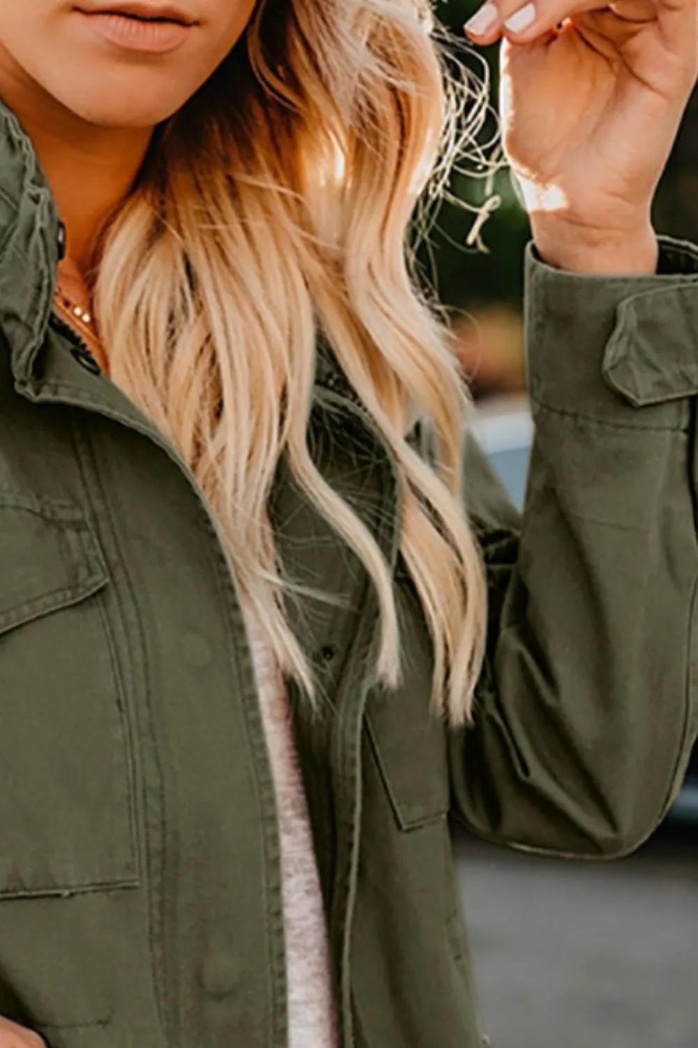 Pocketed Long Sleeve Zip Up Jacket, image 14