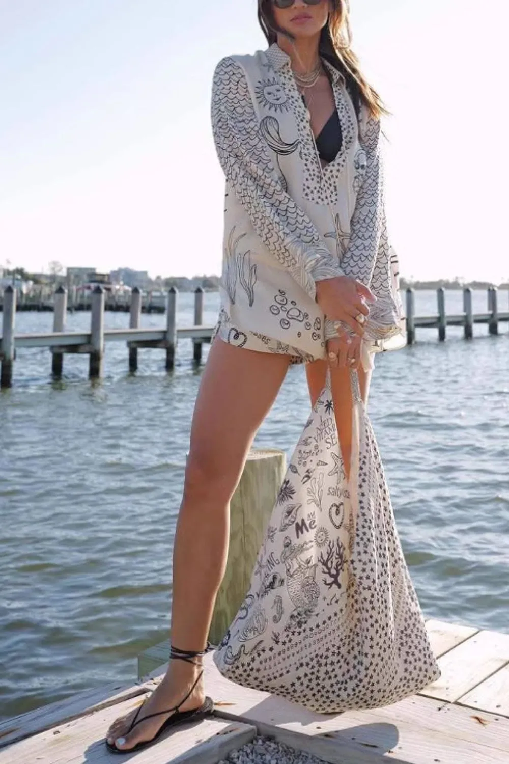 Nautical Print Top and Shorts Set, image 5