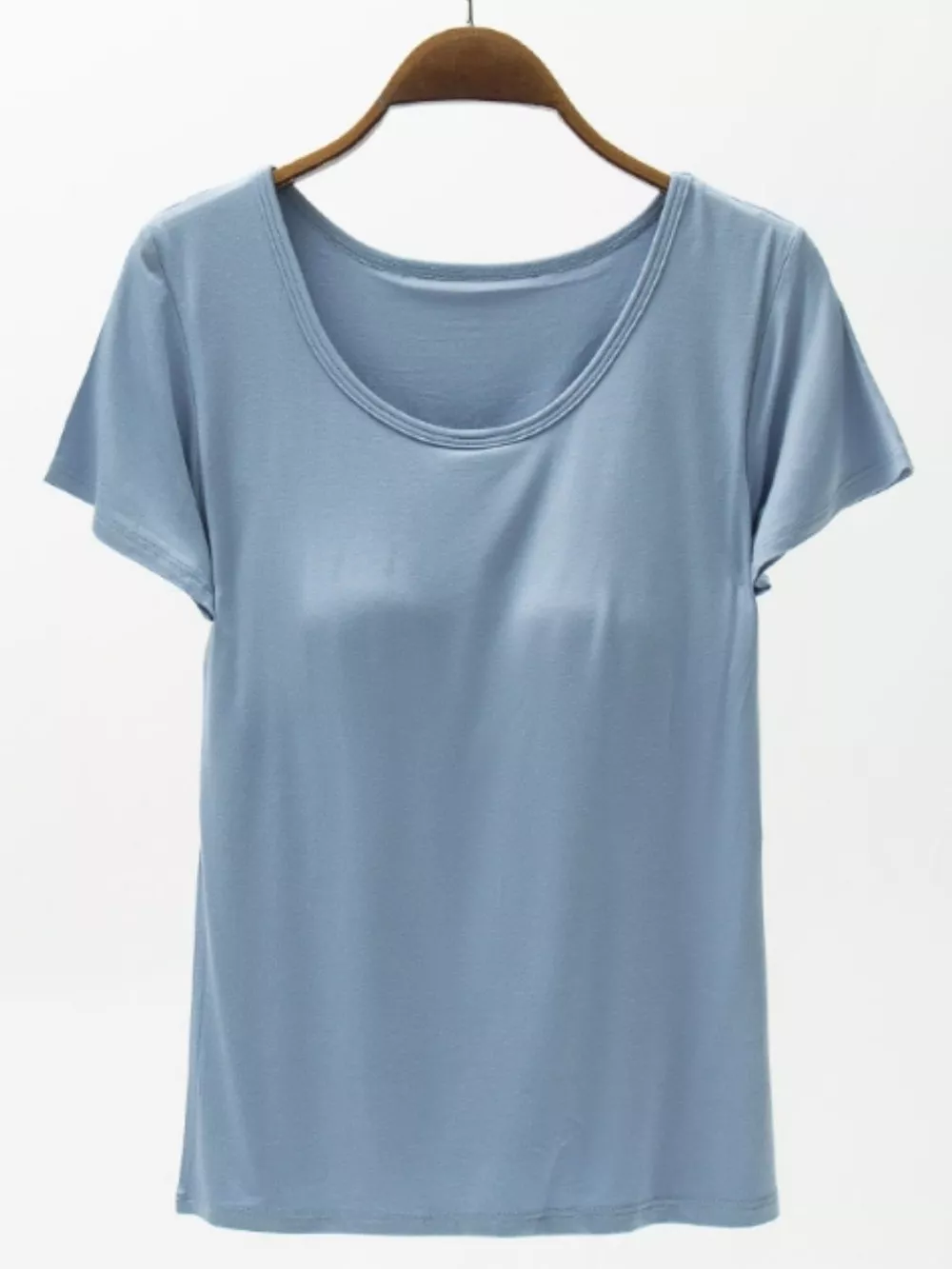 Round Neck Modal T-Shirt with Bra, image 9