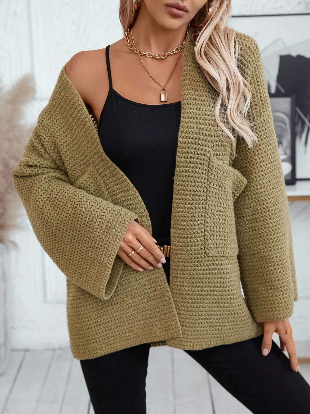 Open Front Long Sleeve Cardigan, image 8