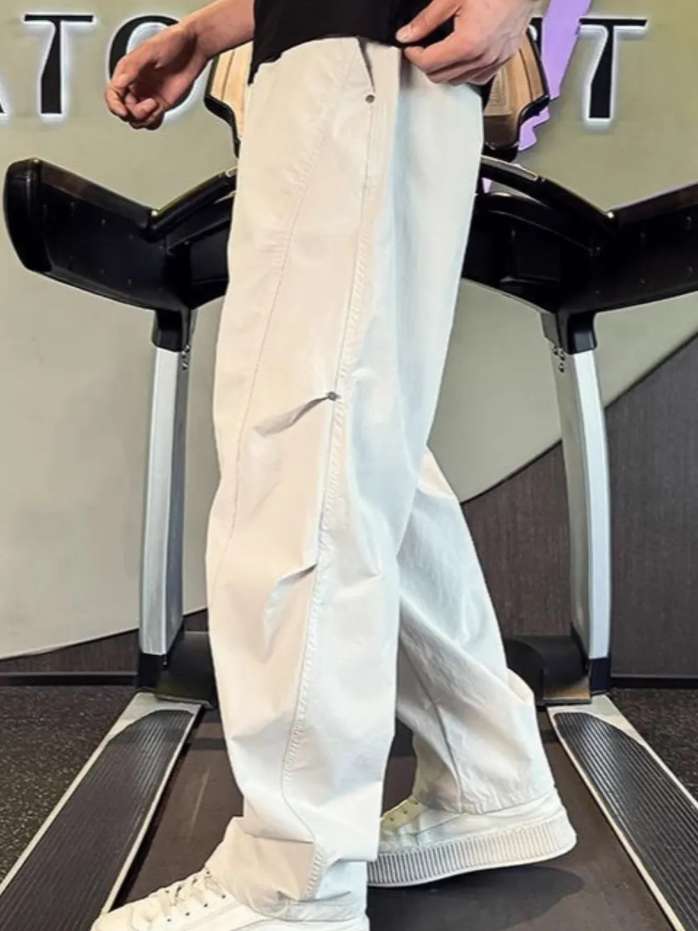 Men's Plus Size Drawstring Wide Leg Pants, image 3