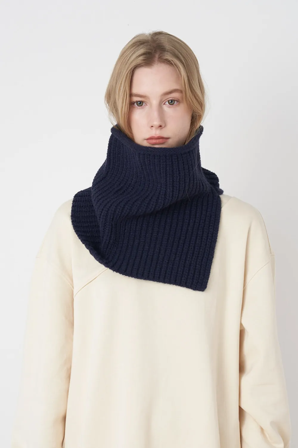 Slit Pullover Knit Scarf, image 8