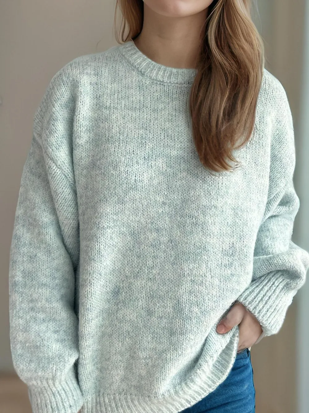 Round Neck Long Sleeve Sweater, image 15